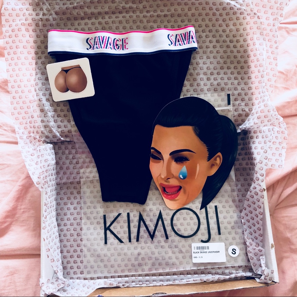 KKW Kimoji Savage High Waist Briefs - Black
